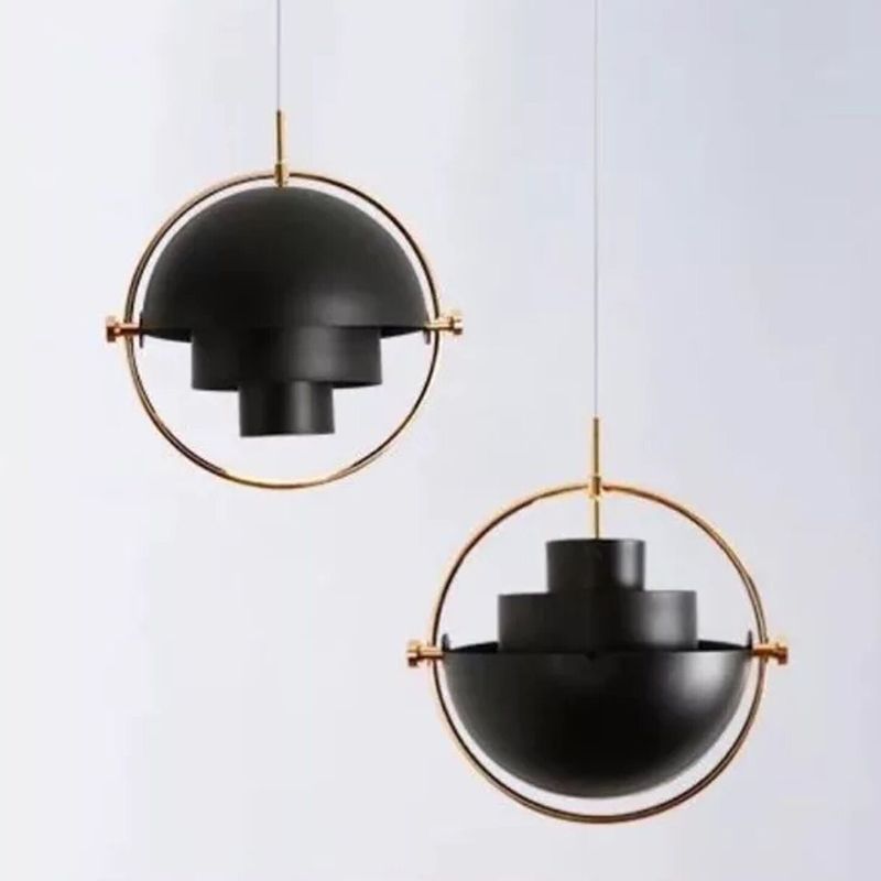 Mobile Hemispherical Pendant Lamp Creative Designer Metal Single Dining Room Ceiling Light
