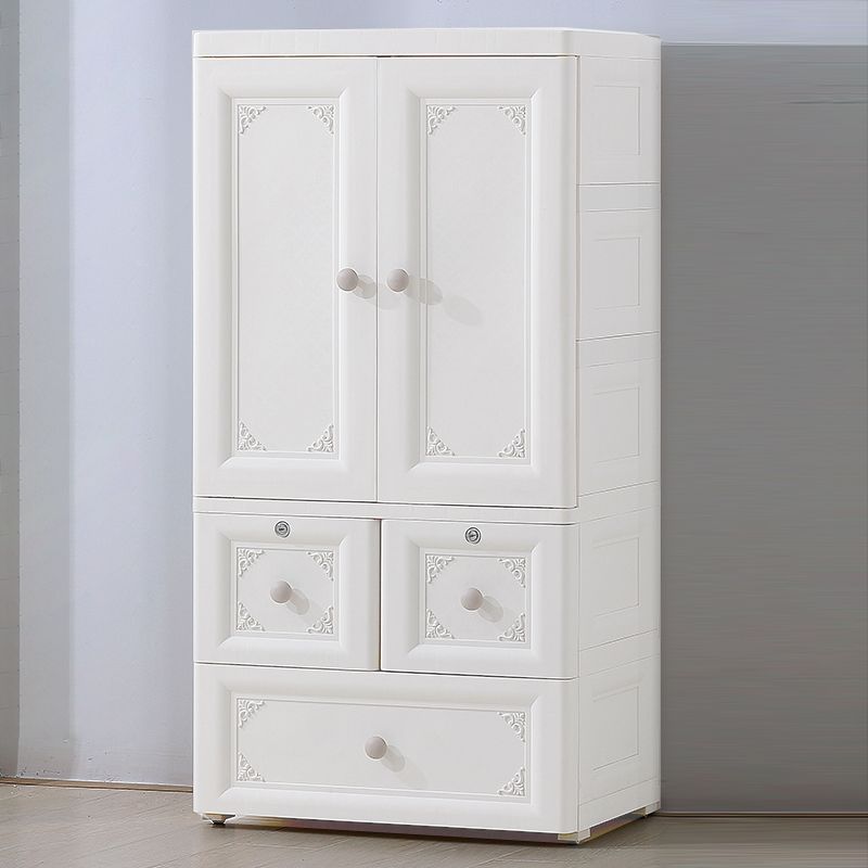 Contemporary Style Wardrobe Plastic Bedroom Wardrobe Closet With Lock
