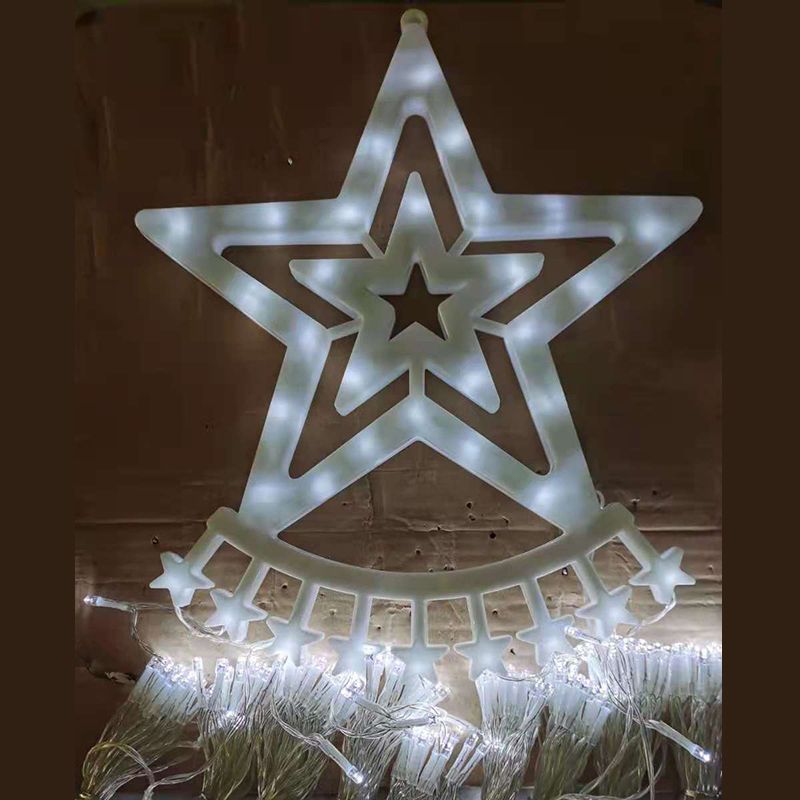 11.4ft Comet Star Fairy String Light Decorative Plastic White LED Outdoor Festive Light in White