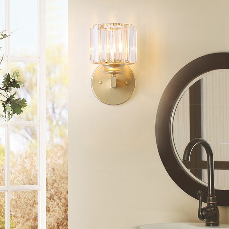 Moderner Stil Mini Kristallwandleuchten 11 Zoll Höhe bewaffneter Schon für Schlafzimmer