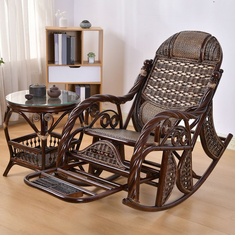 Modern Wicker Rocking Chair in Brown Rocker Chair for Living Room