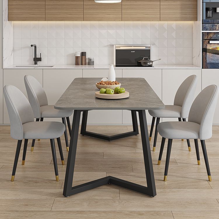 Modern Rectangle Stone Dining Table 1/2/5/7 Pieces Dining Set for Living Room