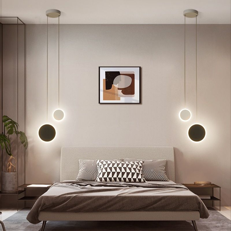 Multi -Lichter runden Schatten Anhänger moderne einfache LED -Stilhänge Deckenleuchte