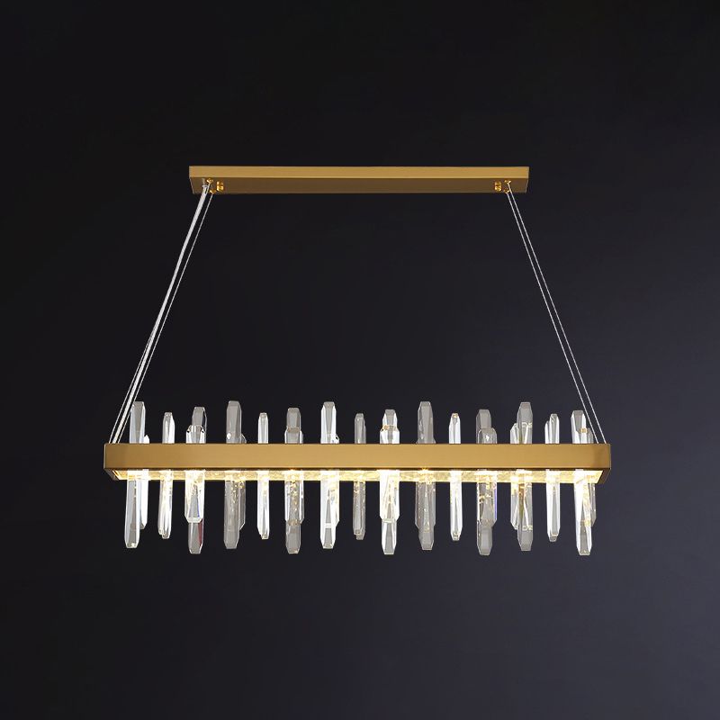 Iluminación de techo de anillo geométrico de anillo de oro Postmoderna de cristal Factura de lámpara de araña de cristal
