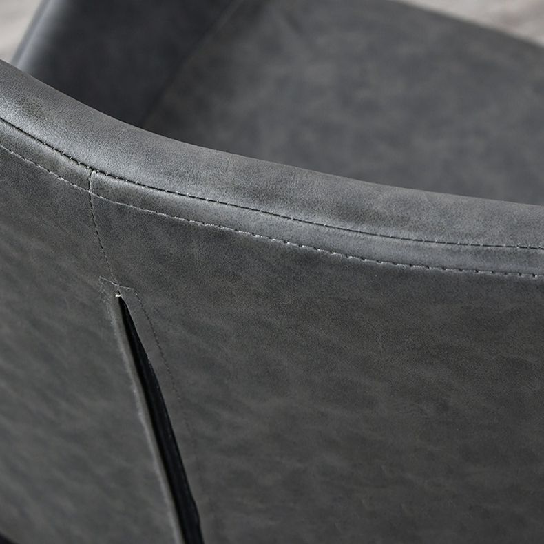 Contemporary Armless Chair Matte Finish Leather Curved Parsons Side Chair for Home