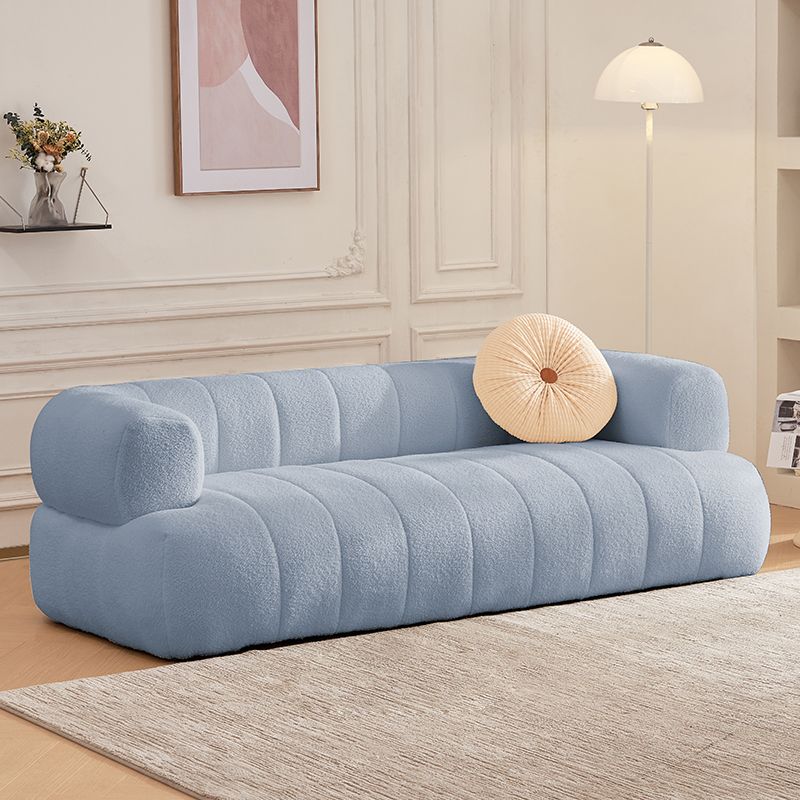 Recessed Arm Wool Sofa Scandinavian 23.6" High Sofa with Pillows
