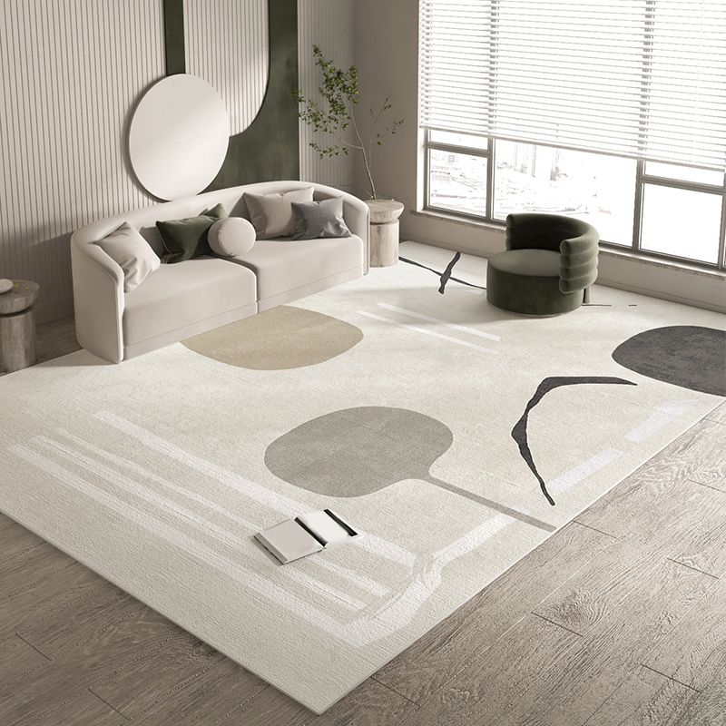 Simple Colorblock Rug Morandi Color Area Rug Polyester Easy Care Carpet for Bedroom