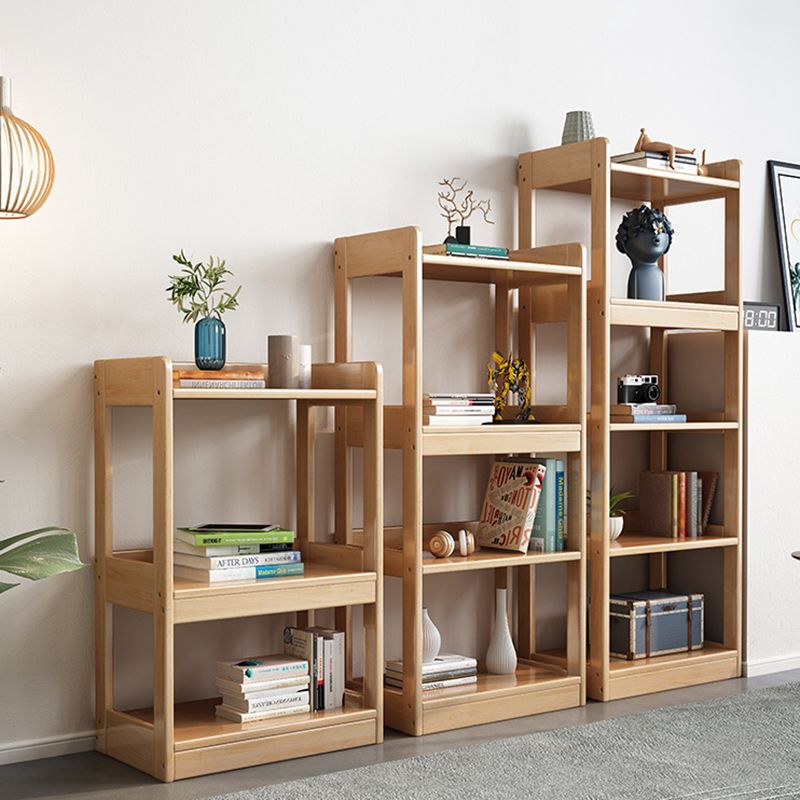 Modem Solid Wood Bookshelf Etagere Bookshelf 62.2" H X 11" W with Rectangular Shelves