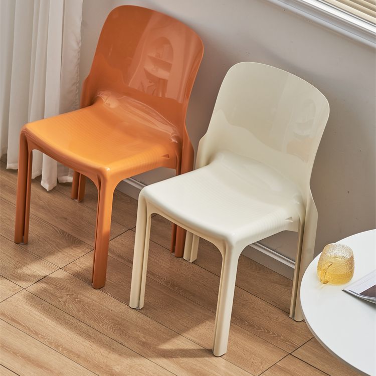 Contemporary Style Plastic 4 Legs Dining Side Chair for Home