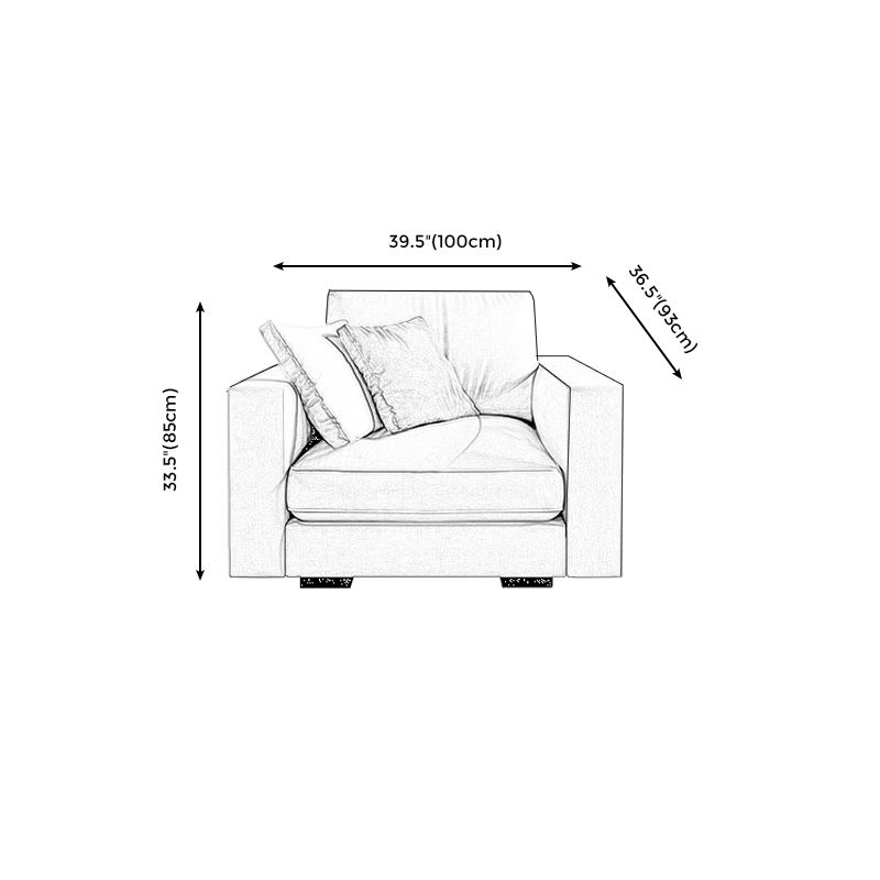 Scandinavian Standard Sofa with Multiple Cushion Seat 33.46"High Square Arm Sofa