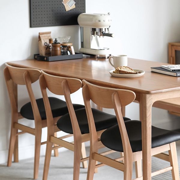 Rectangle table à manger contemporaine table fixe blanche avec du bois massif en pin