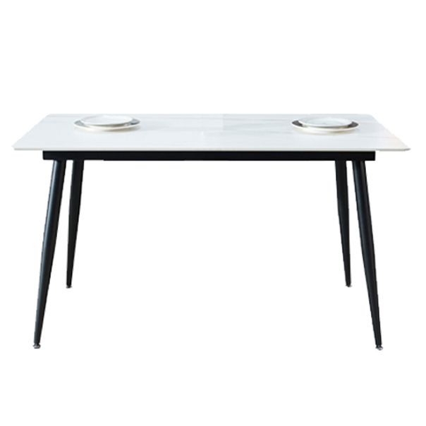 Rectangle Sintered Stone Dining Table Industrial Style 4 Legs Table for Home