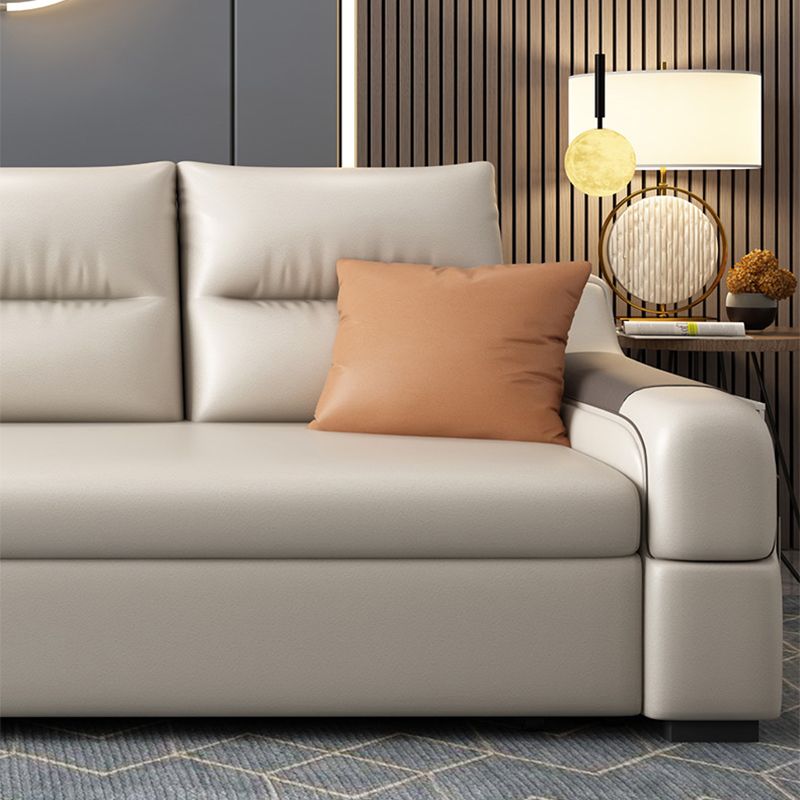 Bonded Leather Sofa Futon Contemporary Futon Sleeper Sofa with Storage