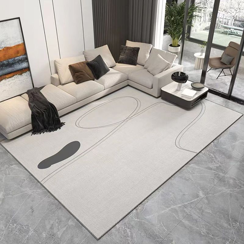 Simple Color Rug Polyester Color Piece Rug Stain Resistant Rug for Living Room