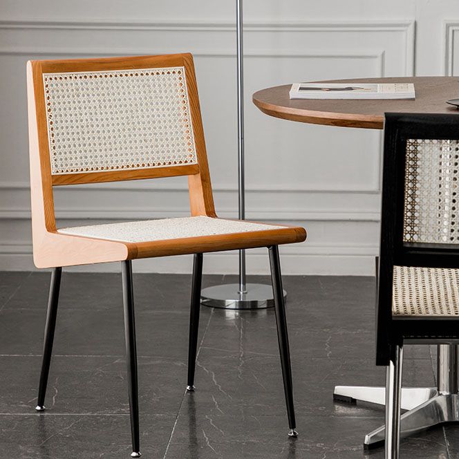 Modern Style Rattan Side Chair Cane Back Dining Side Chair for Dining Room