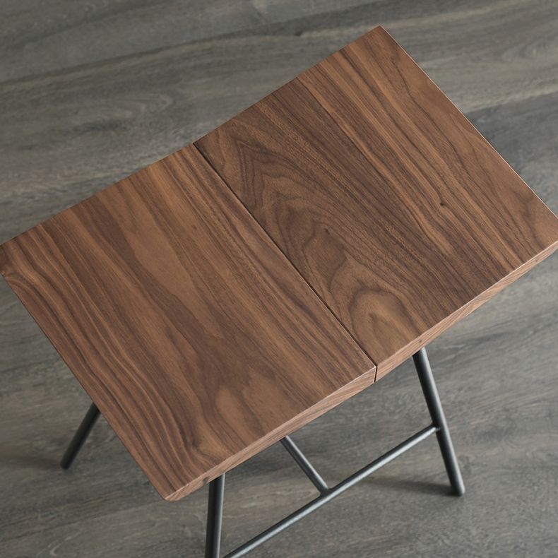 Contemporary Metal Bar Stool Footrest Counter Stool in Brown