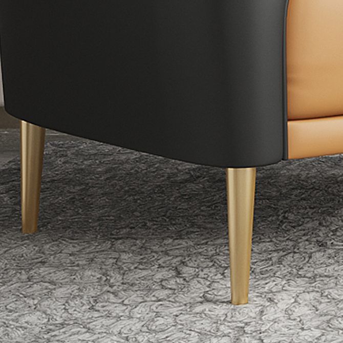 Fixed Back Lounge Chair Water Resistant Side Chair with Gold Tone Legs