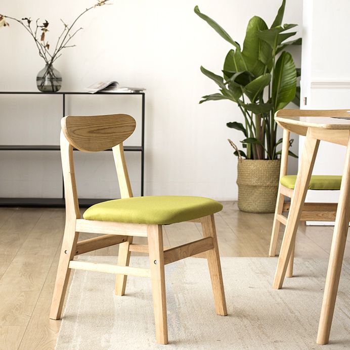 Wood Scandinavian Dining Chair Open Back Armless Dining Chairs for Home Use