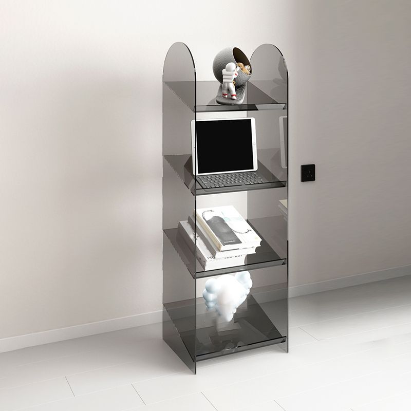 Modern Style Bookshelf Open Back Standard Acrylic Bookcase with Shelves