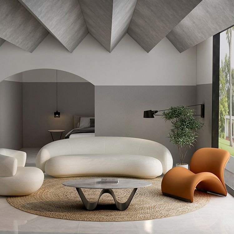 Glam Abstracts Cocktail Table Oval Coffee Cocktail Table for Home