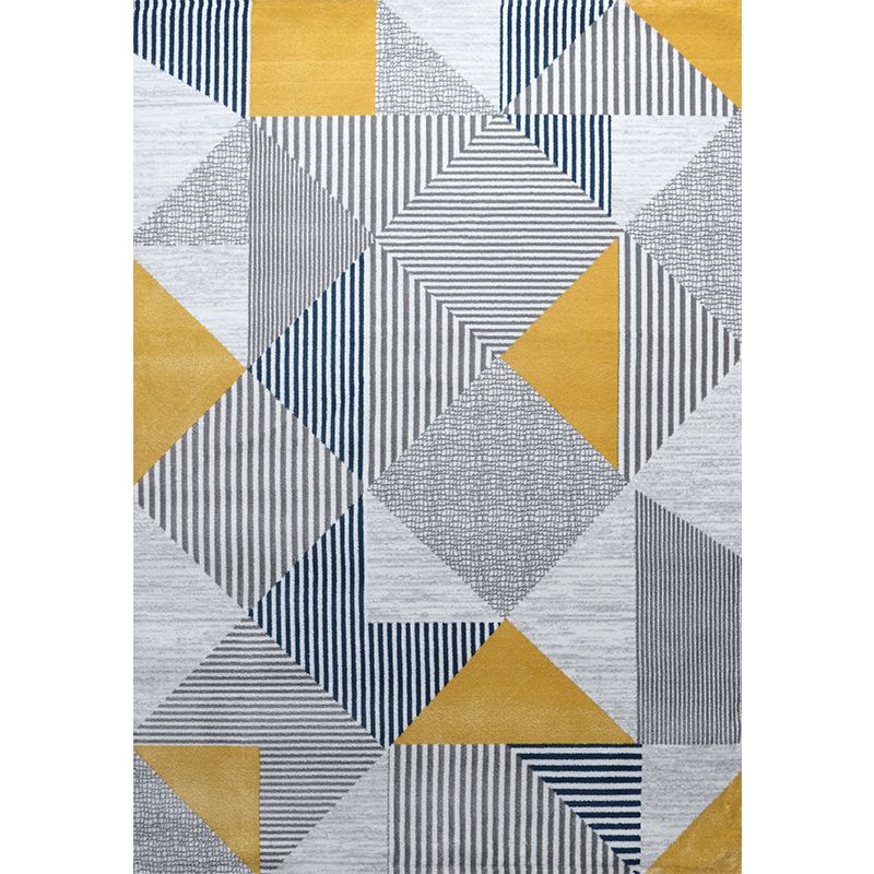 Multi-Color Geometrical Print Rug Polypropylene Modernism Carpet Machine Washable Non-Slip Backing Stain Resistant Rug for Great Room