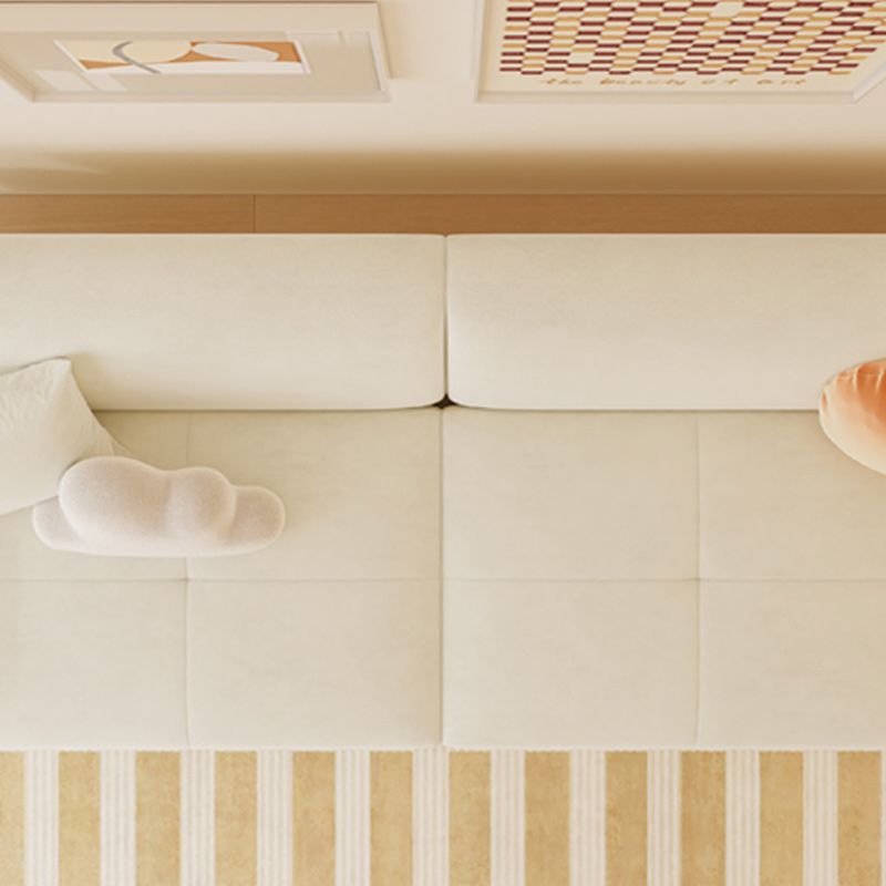 32.28" Square Arm Sleeper Scandinavian Styled Sleeper Sofa Bed in White