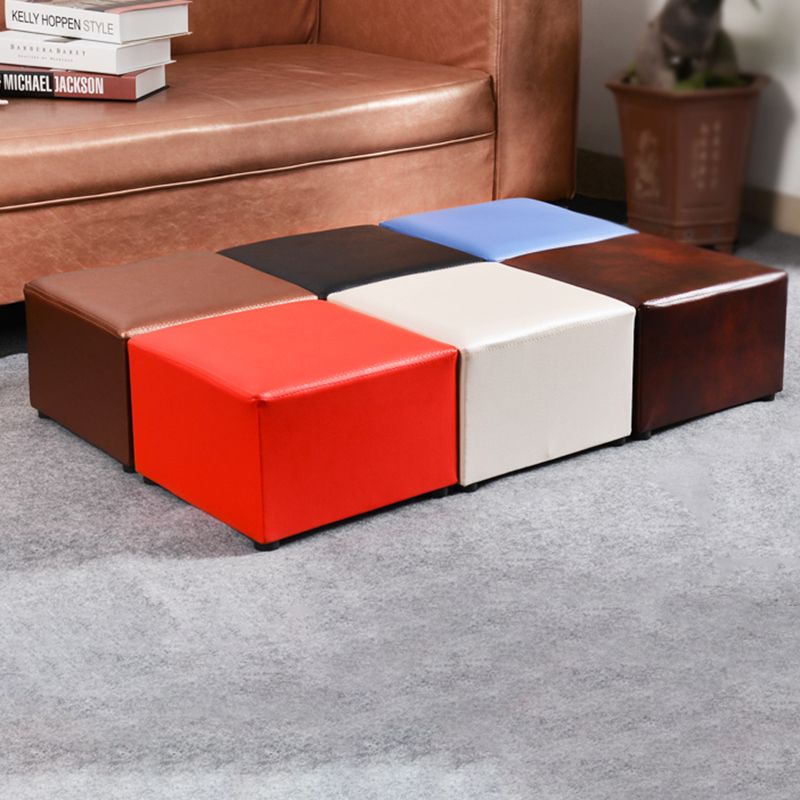 Modern Solid Color Pouf Standard Square Stain Resistant Cube for Living Room
