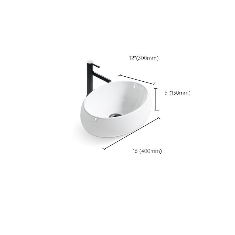 Bathroom Ceramic Sink Round Rod Handle Anti-spill Modern Faucet Sink