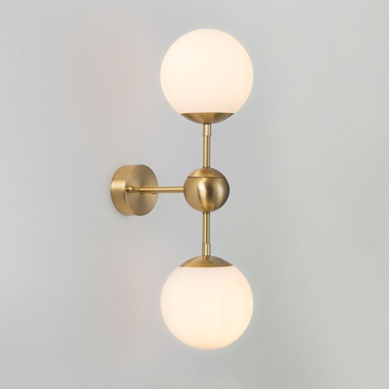 Contemporary Vanity Light Simple Glass Ball Shade Wall Light Sconce for Bathroom