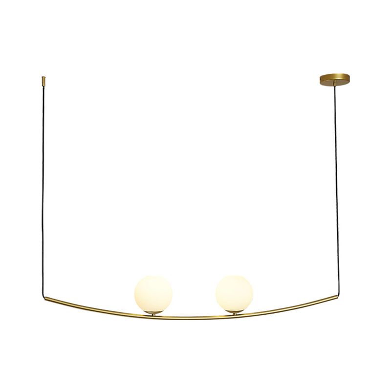 2/3 Lights Bubble Island Light Modern Simple Metal Chandelier Lighting in Black/Gold