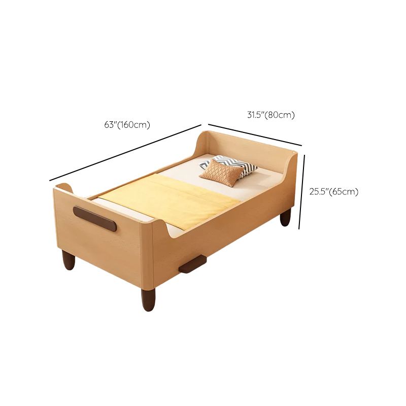 Contemporary Solid Wood Washed Natural Nursery Crib with Guardrail