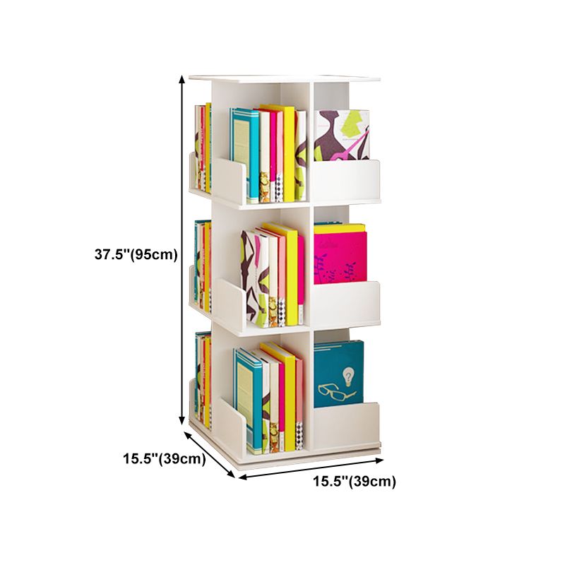Modern Manufactured Wood Bookcase White Closed Bookshelf for Living Room