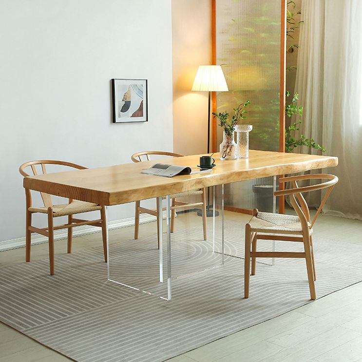 Modern 1/2/3/4 Pieces Rectangle Dining Set Solid Wood Dining Table with Chairs