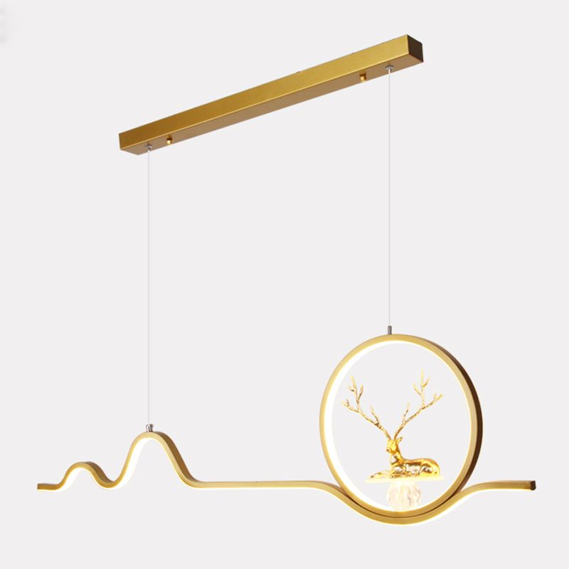 Linear Shape Island Lights Modern Style Metal 2 Light Pendant Lighting