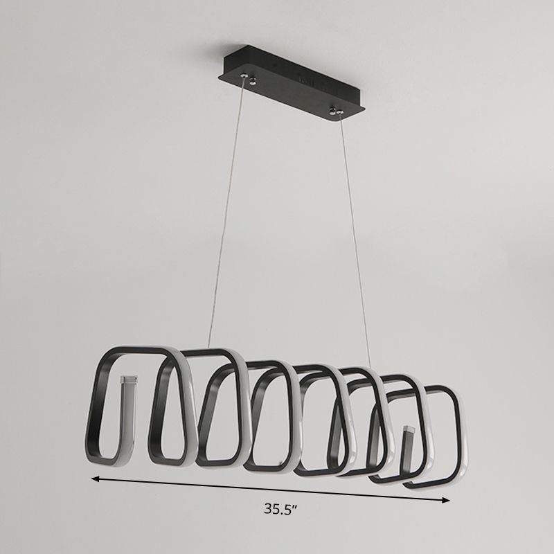 Triangle/Trapezoid Acrylic Hanging Lamp Kit Contemporary LED Black Chandelier in Warm/White/Natural Light