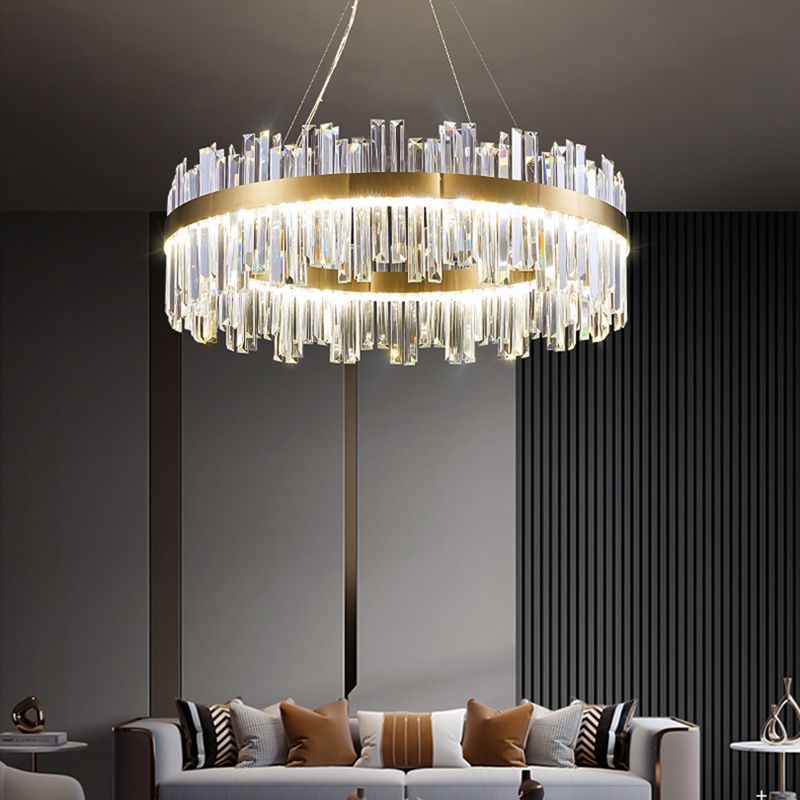 Moderno lampadario a pendente a pendente orbicolare sospeso di illuminazione cristallo