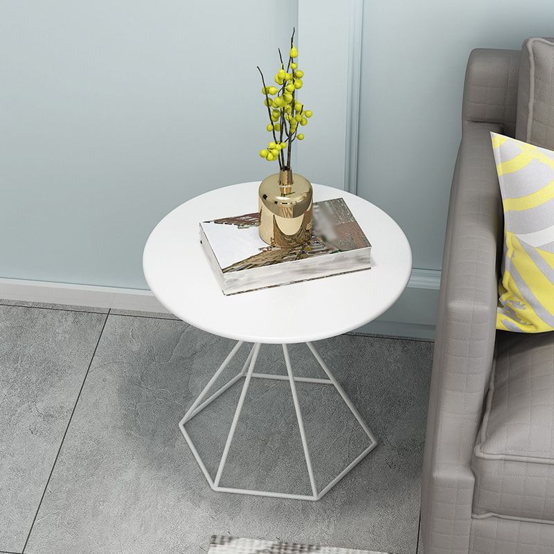 Modern Frame End Table Marble/metal Top Round Side Table for Living Room
