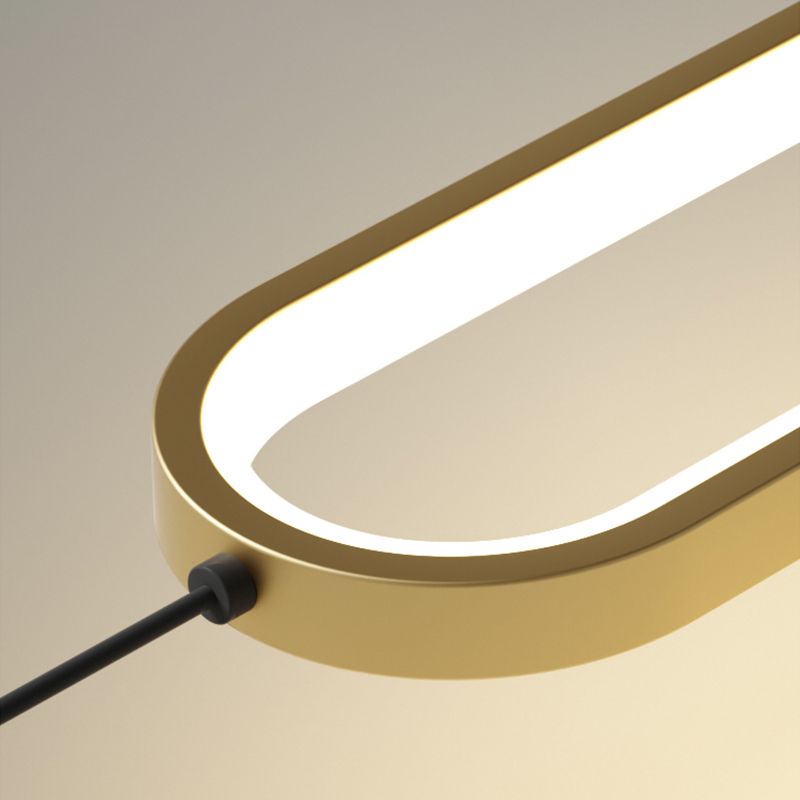 Aluminium LED Linear Pendant Light in Modern Concise Style Silica Gel Chandelier for Living Room