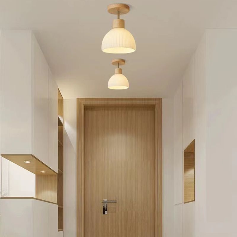 Nordic Ceiling Lamp Wooden Flush Mount Light Fixture for Bedroom