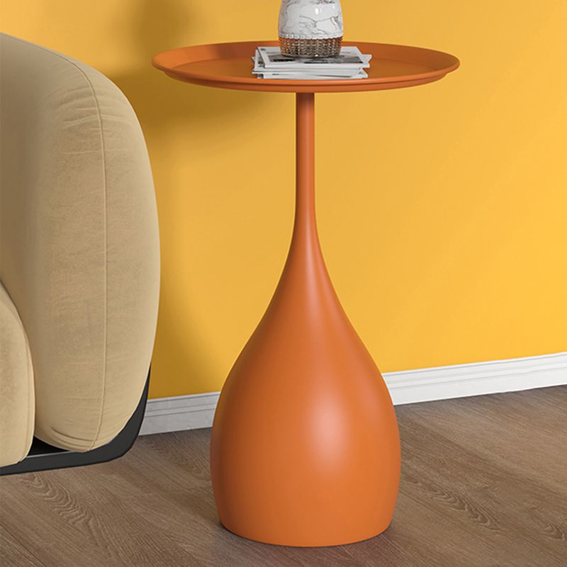 Round Metal Pedestal Side Table Mid-Century 23.6" Tall Corner Table