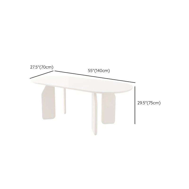 Solid Wood Dining Table White Modern Dinner Table for Dining Room