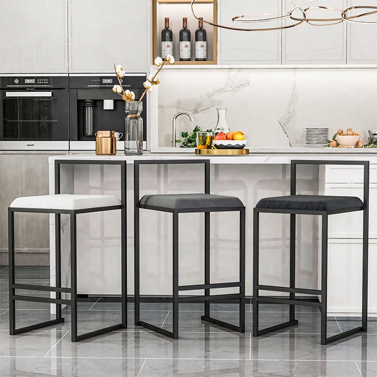 Taburetes de mostrador modernos, taburete de bar interior de madera sin brazos con reposapiés