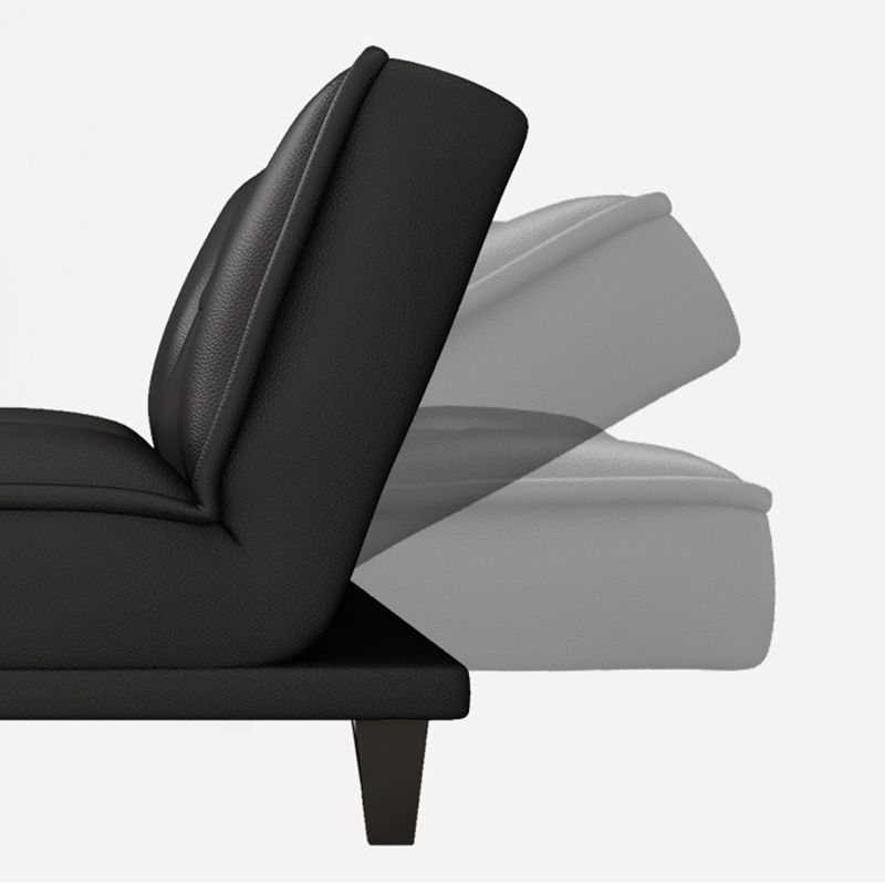 Contemporary Armless Sectional Leather Tufted Convertible Sofa for Living Room