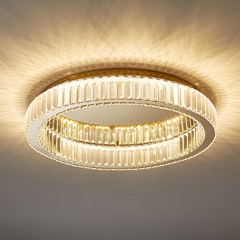 Roestvrij-staal ronde LED plafond licht in moderne luxe stijl kristal plafond armatuur in goud