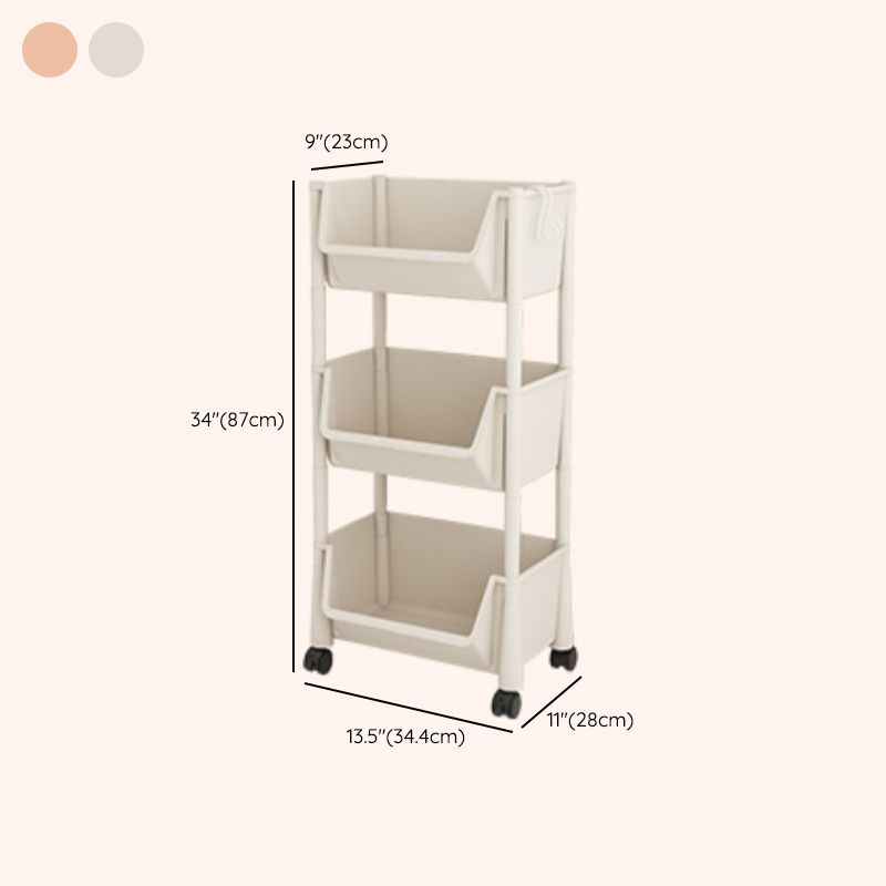 Contemporary Plastic Bookshelf White Standard Shelf Bookcase for Study Room