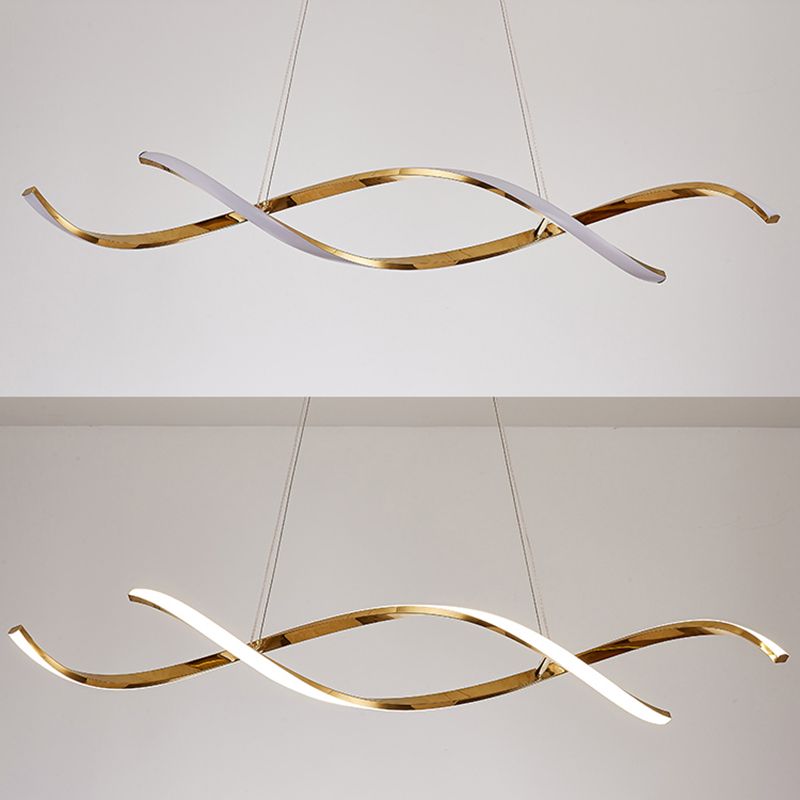 Simple Modern Light Luxury Style LED Hanging Island Pendant Light for Dining Room