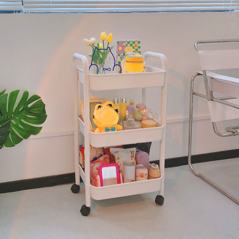 Modern Pure White Shelf Bookcase Etagere Plastic Bookcase Multi Tiers for Office