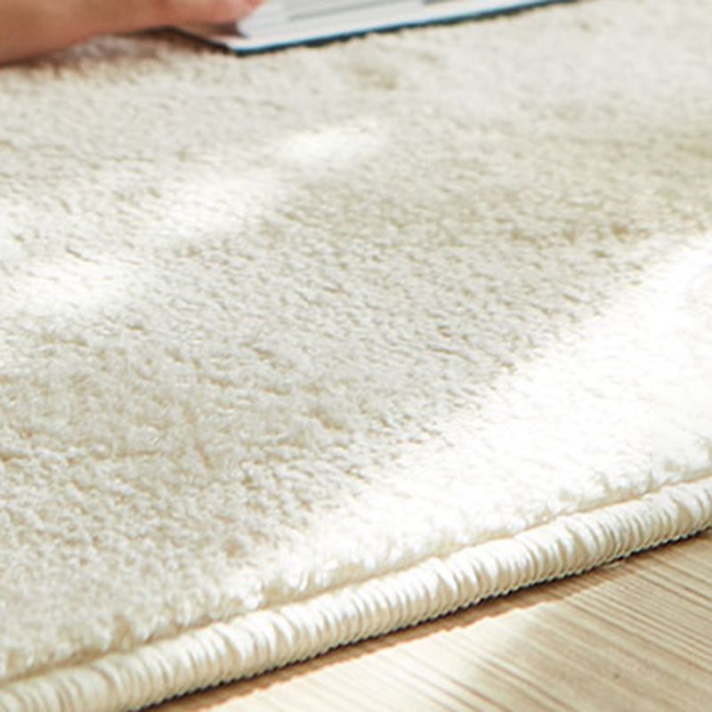 White Tone Casual Area Carpet Polyester Color Block Indoor Rug Anti-Slip Backing Rug for Living Room