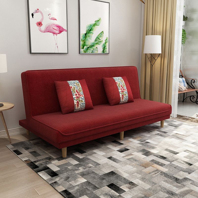 Armless Settee with Cotton Blend 19.68" W Convertible Sleeper Sofa for Apartment