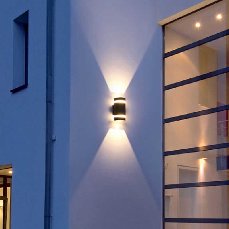 Minimalismo de aluminio Luz de luz de pared Negro al aire libre 1 luz de pared de pared Luz de pared